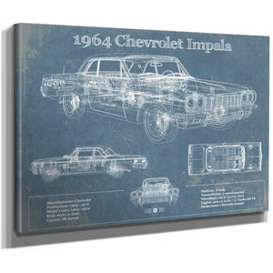 1964 Chevrolet Impala Original Blueprint Art