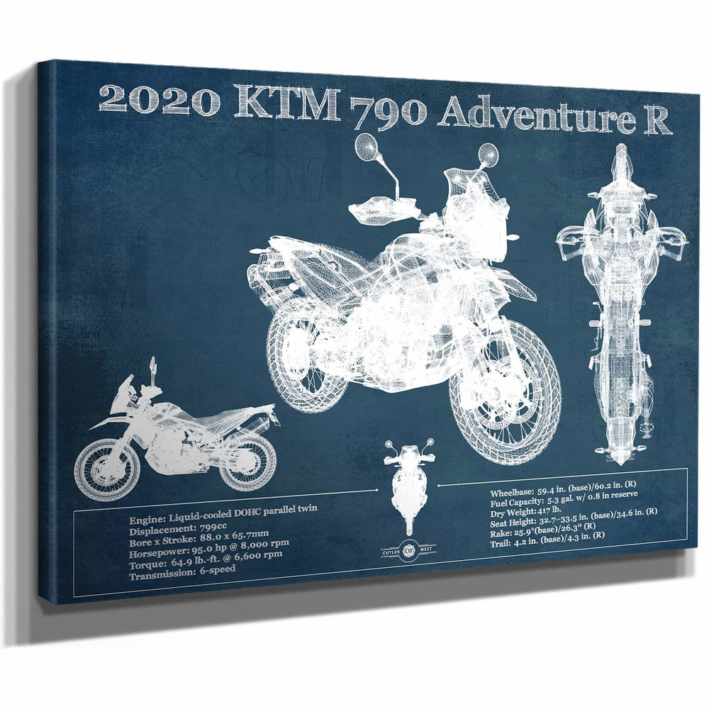 2020 Ktm 790 Adventure R Vintage Blueprint Auto Print