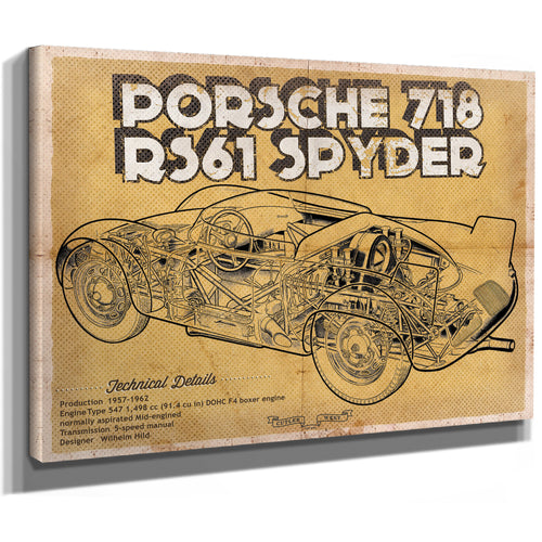 Porsche 718 Spyder Racing Sports Car Print