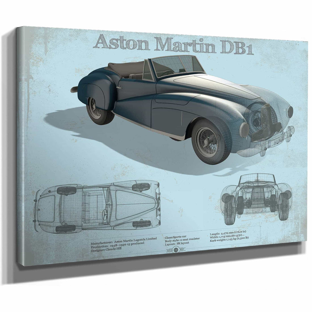 Aston Martin DB1 Blueprint Vintage Auto Print