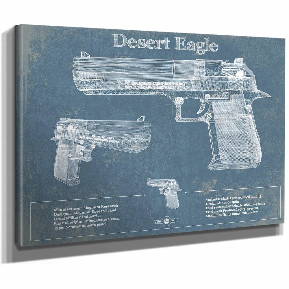 Desert Eagle Blueprint Vintage Gun Print