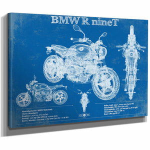 BMW R nine T Blueprint Vintage Motorcycle Print