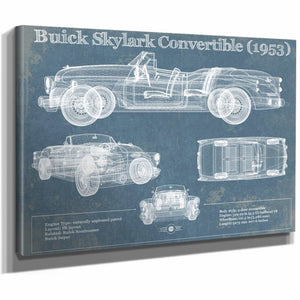 Buick Skylark Convertible (1953) Vintage Blueprint Auto Print