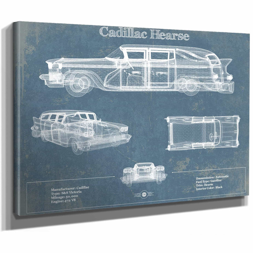 Cadillac Hearse Vintage Blueprint Auto Print