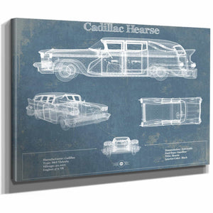 Cadillac Hearse Vintage Blueprint Auto Print