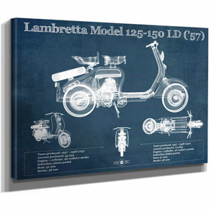 Lambretta Model 125 150 LD ('57) Vintage Blueprint Motorcycle Print
