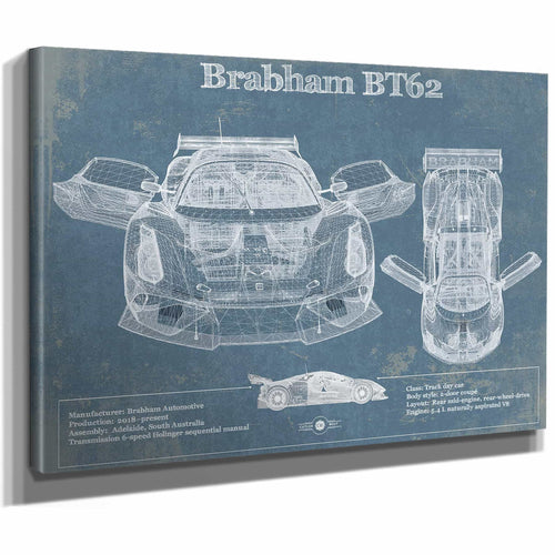 Brabham BT62 Blueprint Vintage Auto Print