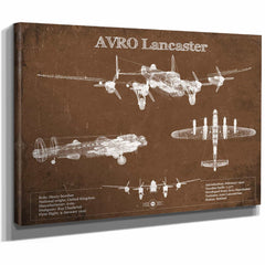 AVRO Lancaster UK Heavy Bomber Blueprint Original Military Wall Art