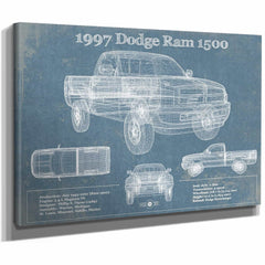 1997 Dodge Ram 1500 Vintage Blueprint Auto Print