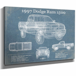 1997 Dodge Ram 1500 Vintage Blueprint Auto Print