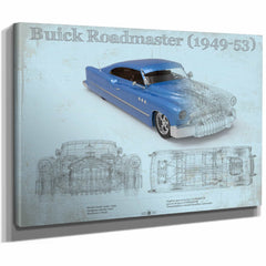 Buick Roadmaster 49-53 Sports Car Blueprint Patent Original Art