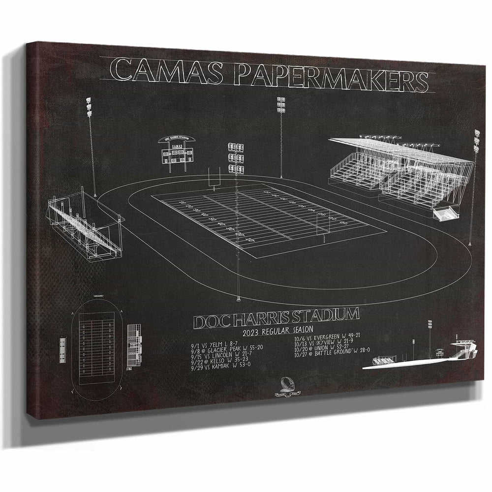 Doc Harris Stadium Blueprint - Camas Papermakers Fan