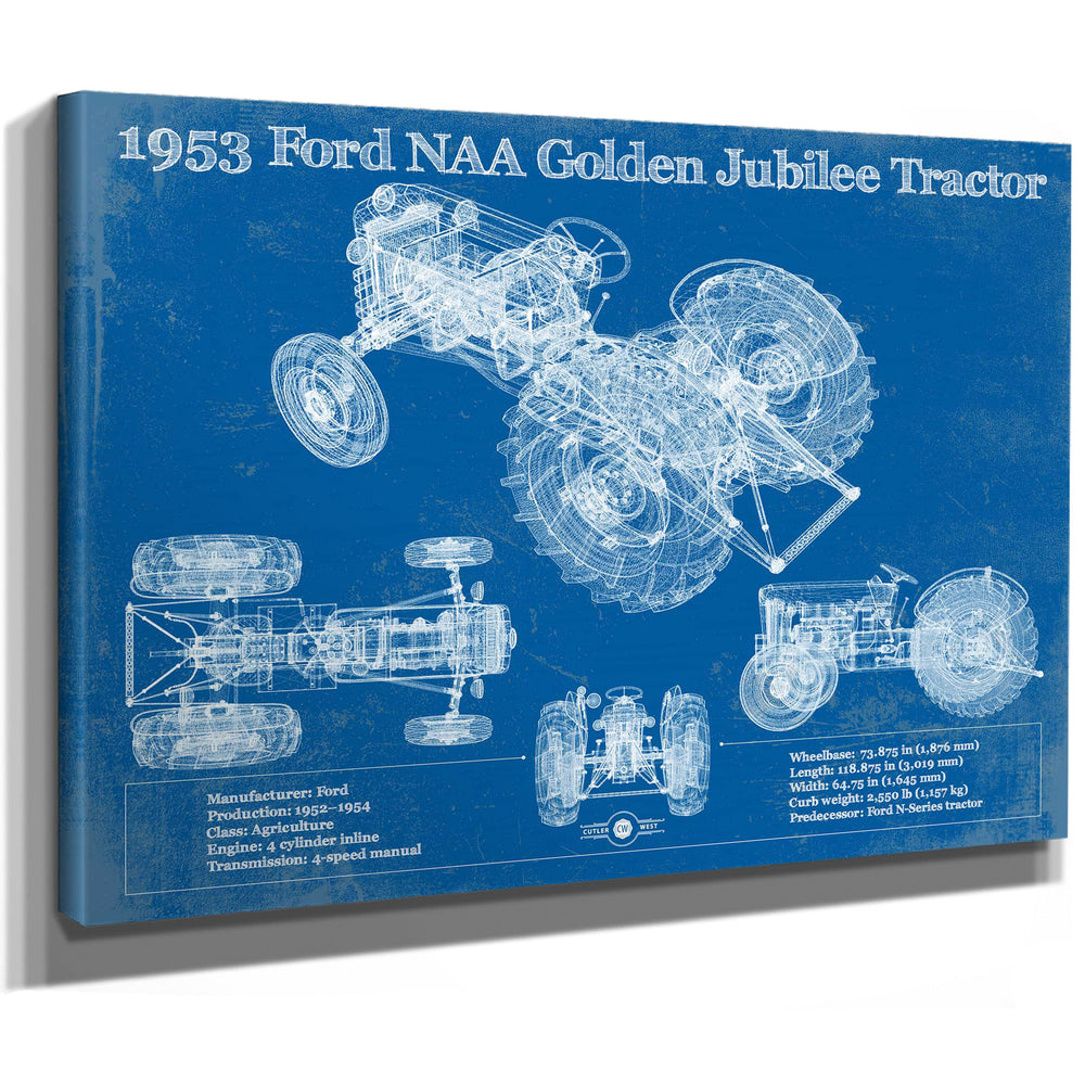 1953 Ford NAA Golden Jubilee Blueprint Vintage Tractor Patent Print