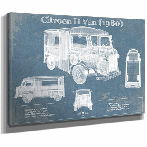 Citroen H Van (1980) Car Blueprint Vintage Auto Print