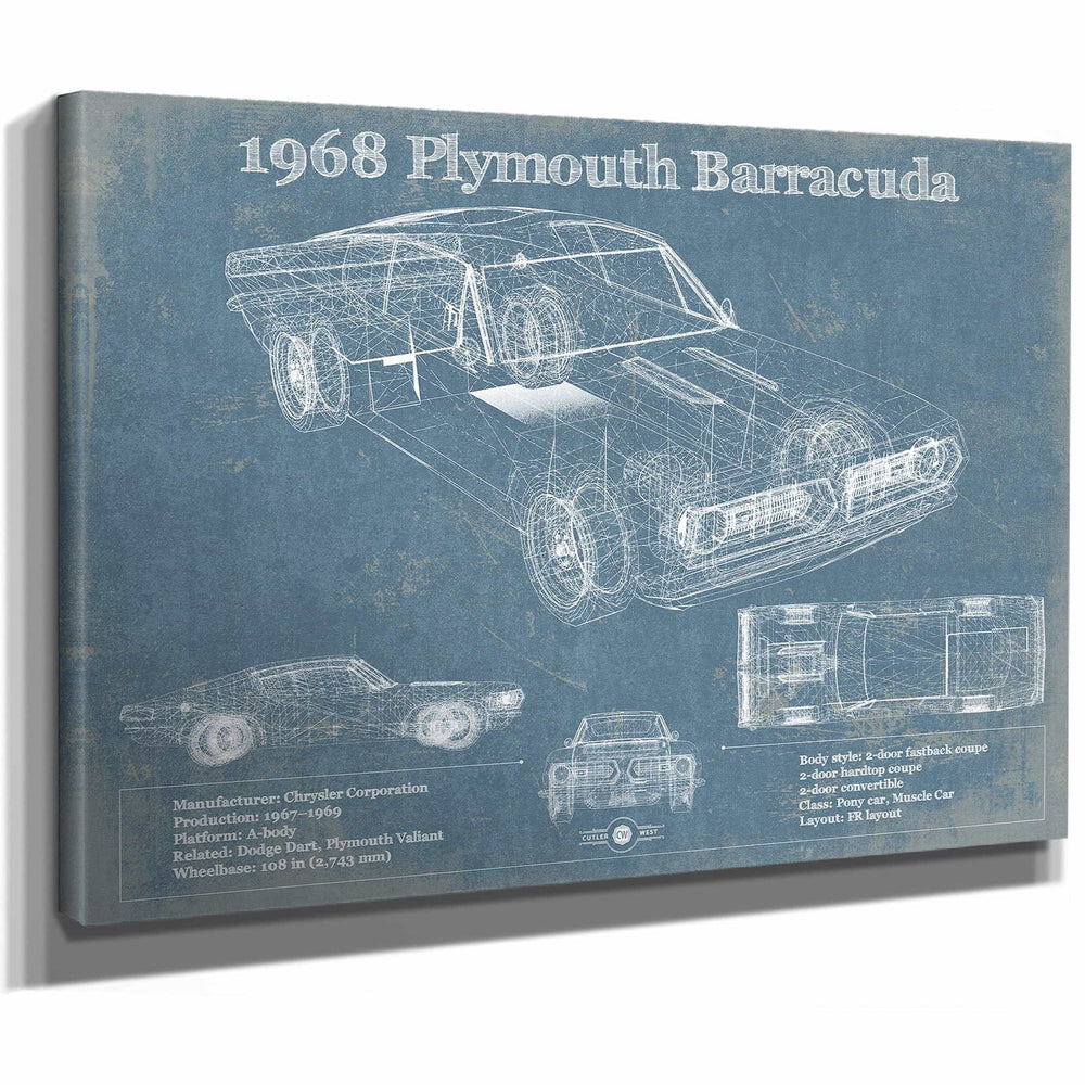 1968 Plymouth Barracuda Original Blueprint Art