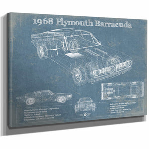 1968 Plymouth Barracuda Original Blueprint Art