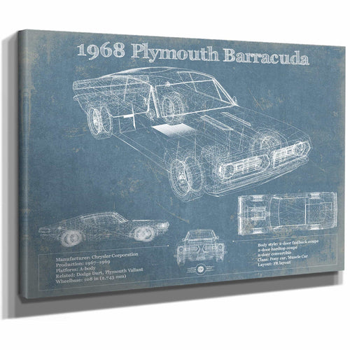 1968 Plymouth Barracuda Original Blueprint Art