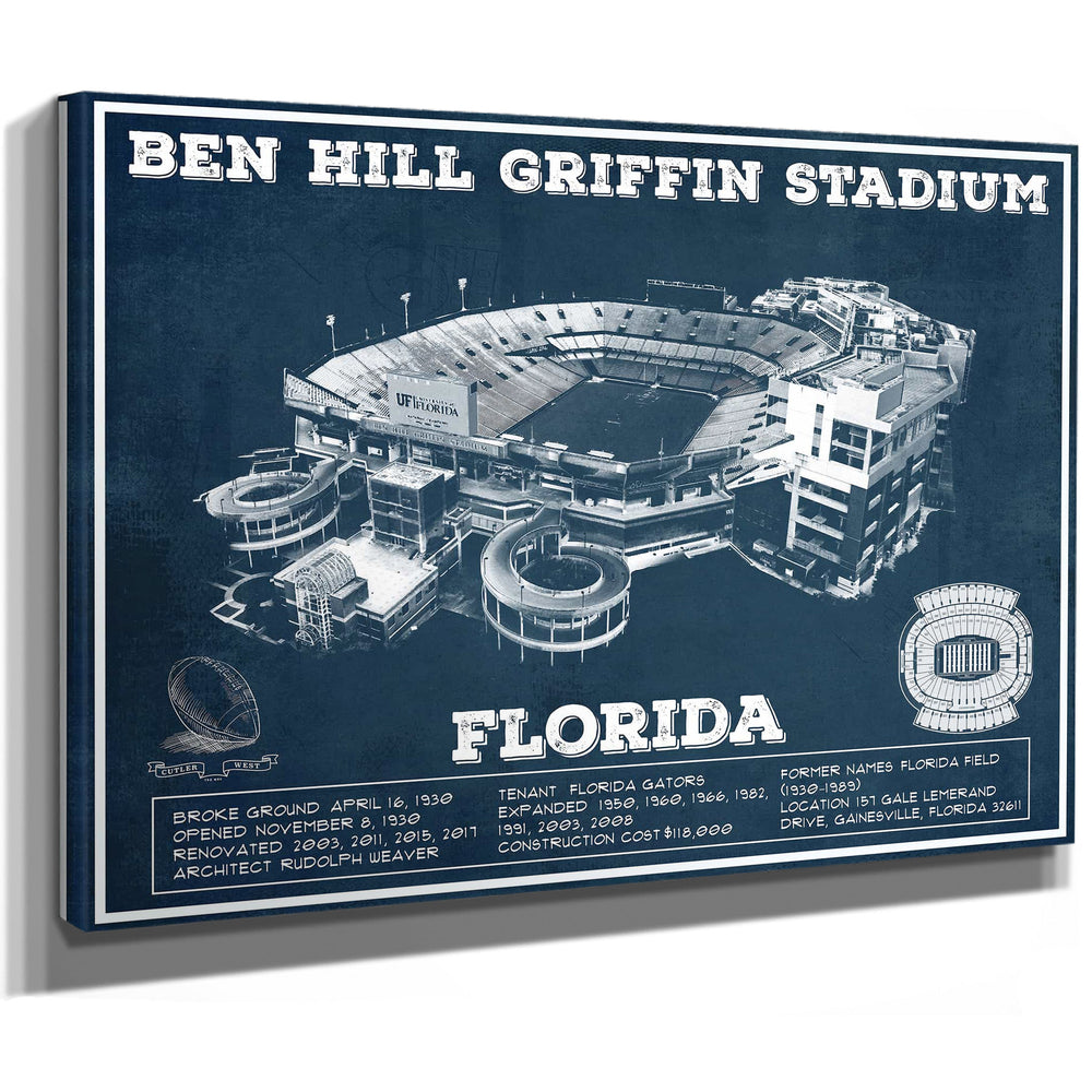 Ben Hill Griffin Stadium Art - University of Florida Gators Vintage Stadium Art Print