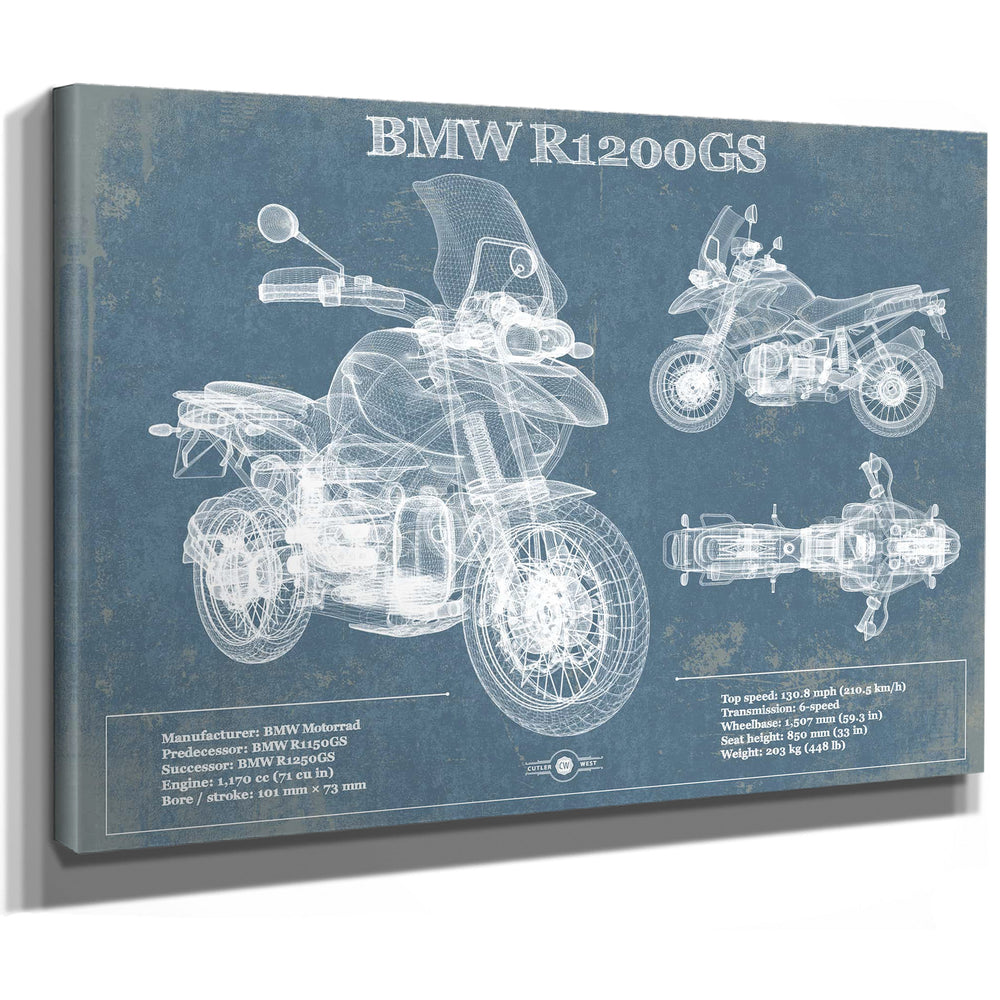 BMW R1200GS Blueprint Motorcycle Patent Print