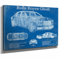 Rolls Royce Ghost 2018 Vintage Blueprint Auto Print