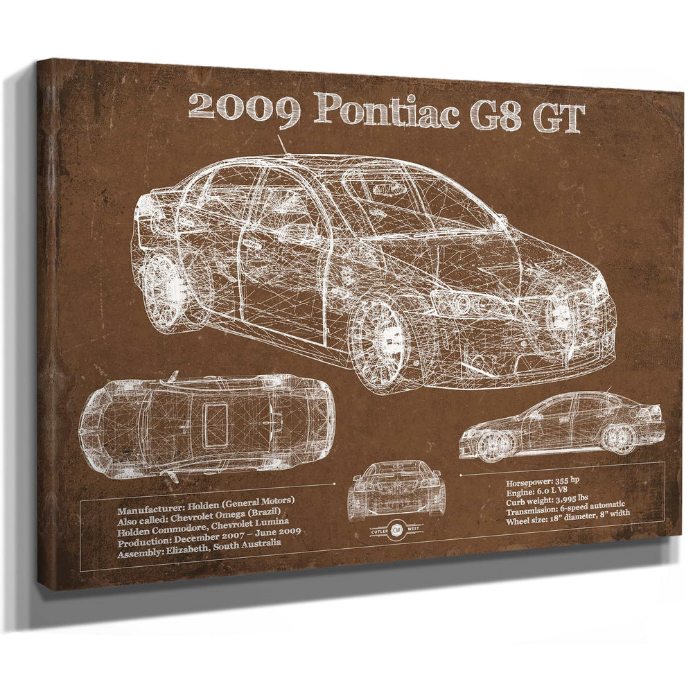 2009 Pontiac G8 GXP Blueprint Vintage Auto Print