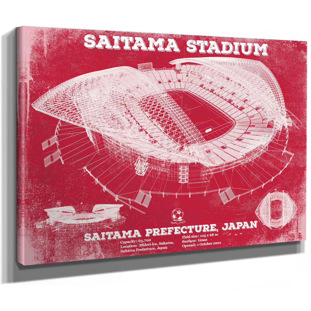 Japan National Football Team Red Saitama Stadium Soccer Print