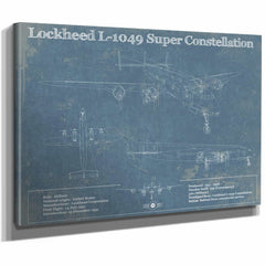 Lockheed L-1049 Super Constellation Vintage Blueprint Airplane Print