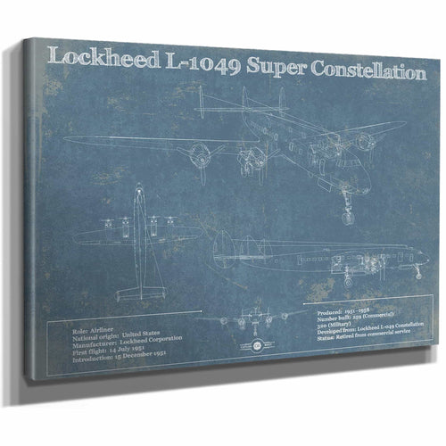 Lockheed L-1049 Super Constellation Vintage Blueprint Airplane Print