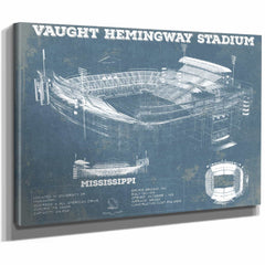 Vaught-Hemingway Stadium - Ole Miss Football Vintage Art Print