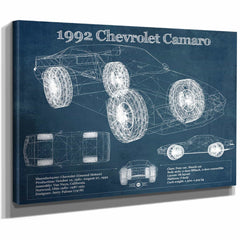 1992 Chevrolet Camaro Vintage Blueprint Auto Print