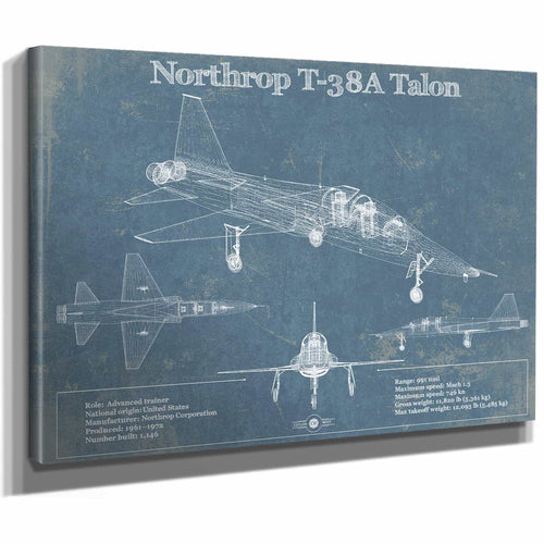 Northrop T-38A Talon Patent Blueprint Original Military Wall Art