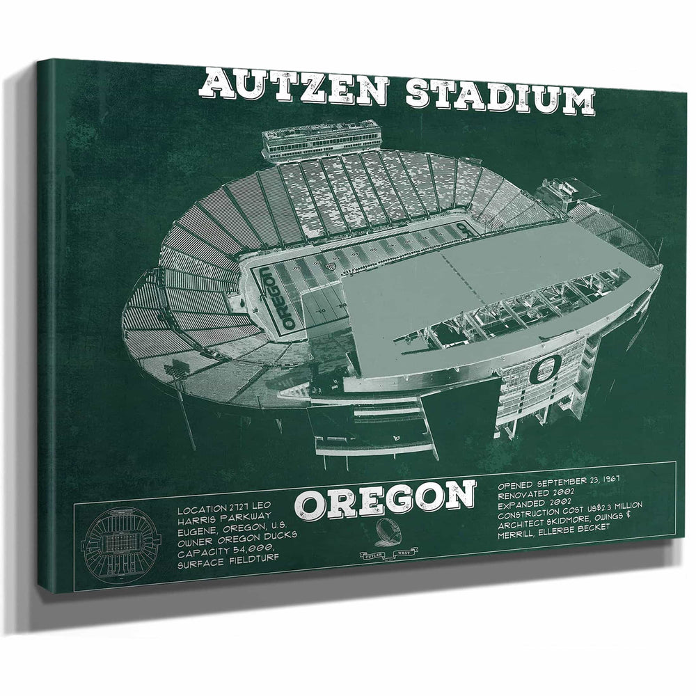 Vintage Autzen Stadium - Oregon Ducks Football Print