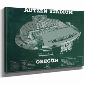 Vintage Autzen Stadium - Oregon Ducks Football Print