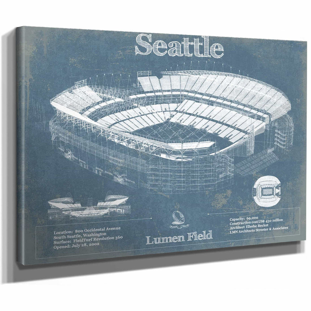Seattle Seahawks - Lumen Field - Vintage Football Print