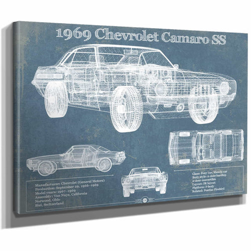 1969 Chevrolet Camaro SS Original Vintage Car Print