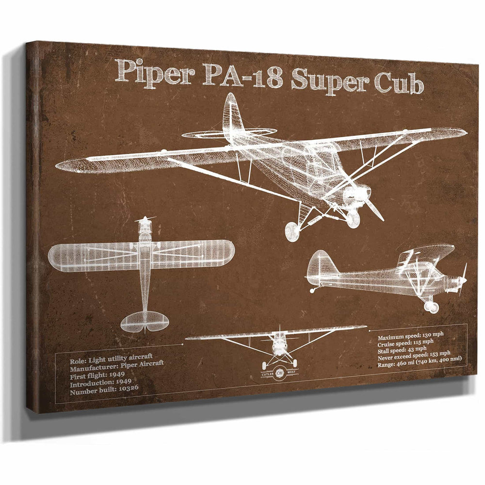 Piper PA-18 Super Cub Original Blueprint Art