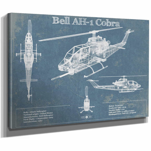 Bell AH-1 HueyCobra/Cobra Vintage Original Blueprint Military Print