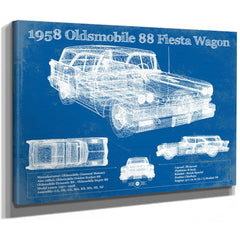 1958 Oldsmobile 88 Fiesta Wagon Vintage Blueprint Auto Print
