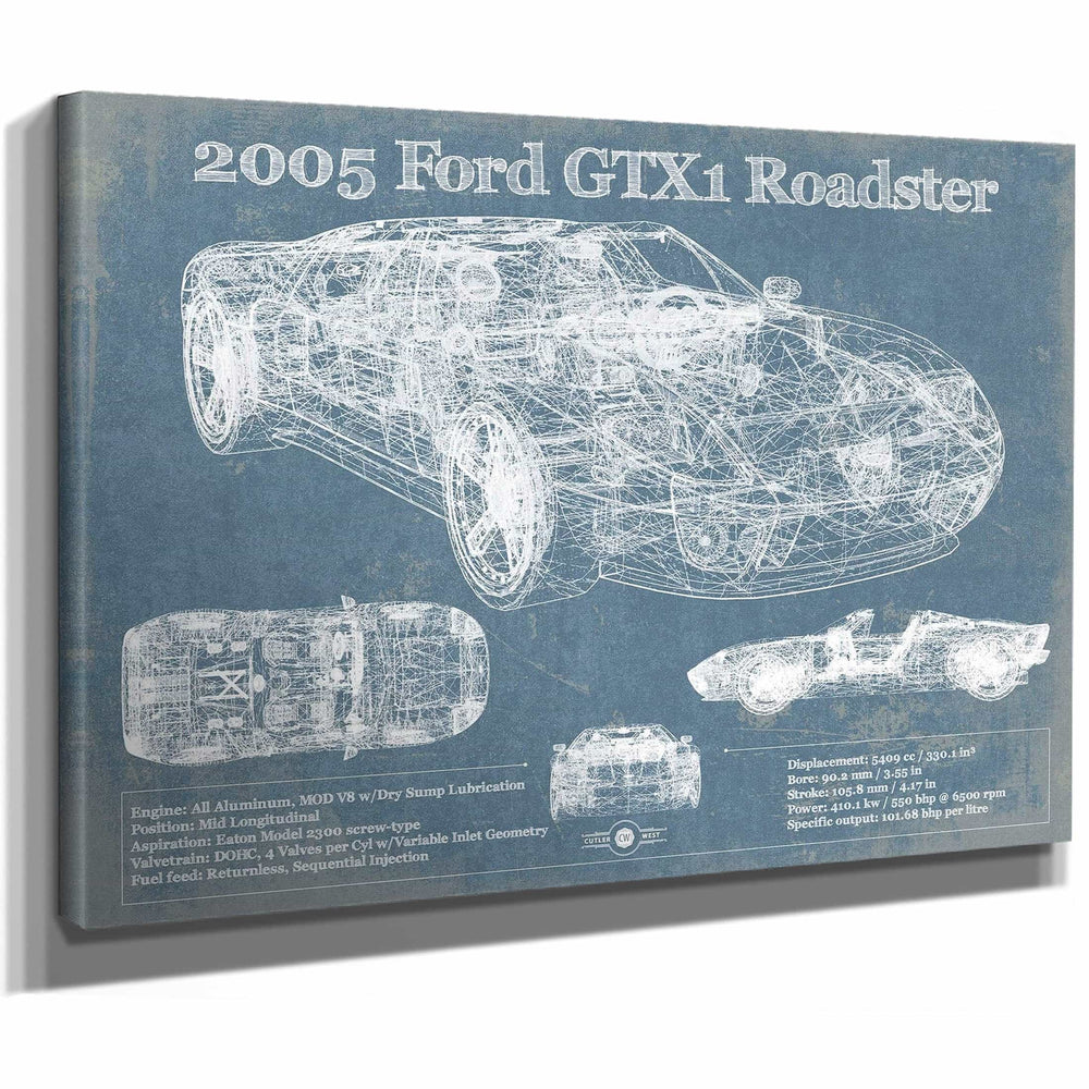 2005 Ford GTX1 Roadster Vintage Blueprint Auto Print