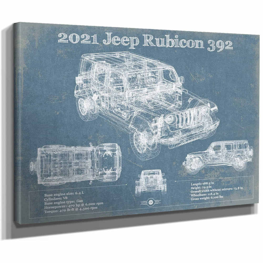 2021 Jeep Rubicon 392 Blueprint Vintage Auto Print