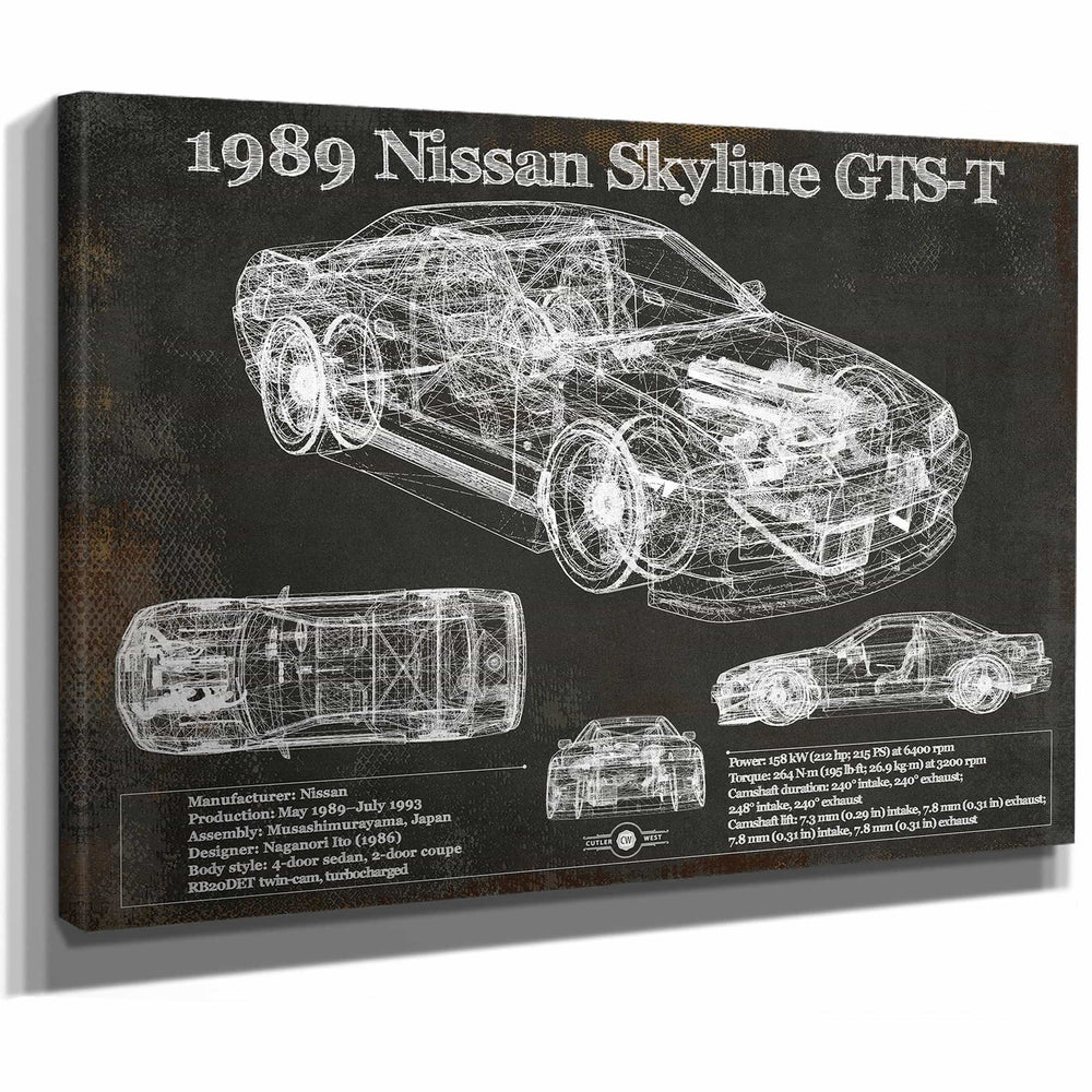 1989 Nissan Skyline GTS-T Original Blueprint Art