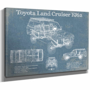 Toyota Land Cruiser FJ62 Blueprint Vintage Auto Print