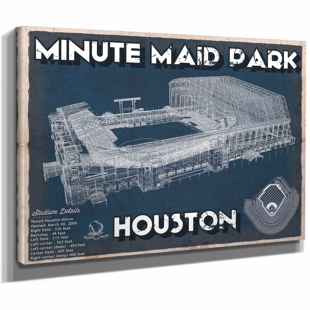 Houston Astros Minute Maid Park Team Color Vintage Baseball Fan Print