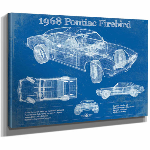 1968 Pontiac Firebird Vintage Auto Print
