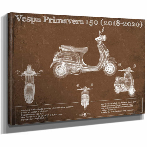Vintage 2018 - 2020 Vespa Primavera 150 Patent Print