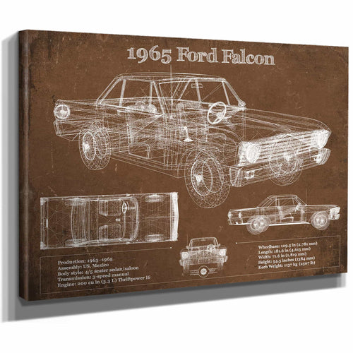 1965 Ford Falcon Blueprint Vintage Auto Print