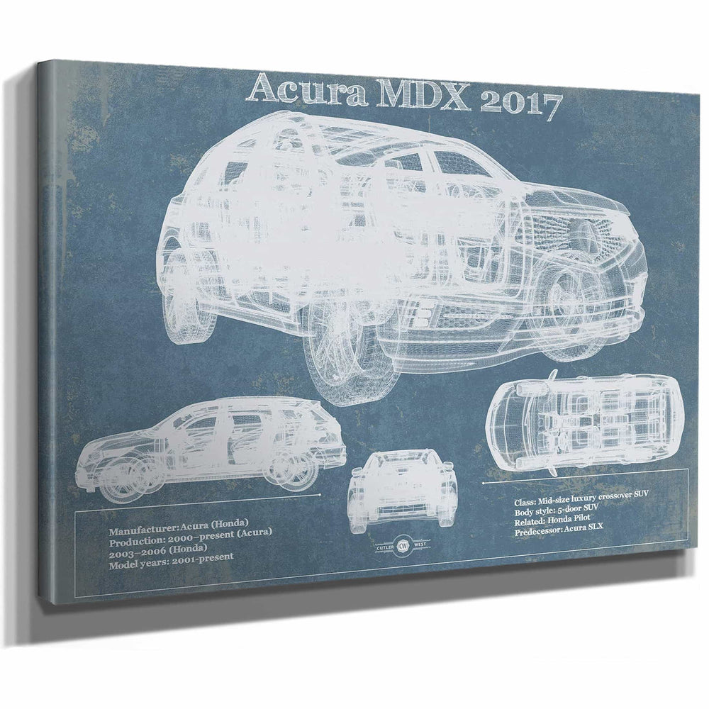 Acura MDX 2017 Vintage Blueprint Auto Print