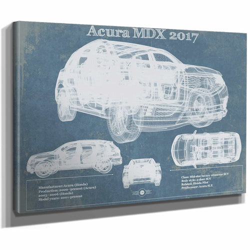 Acura MDX 2017 Vintage Blueprint Auto Print