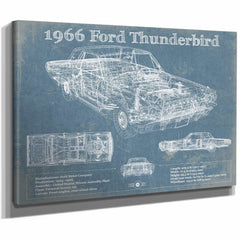 1966 Ford Thunderbird Blueprint Vintage Auto Print