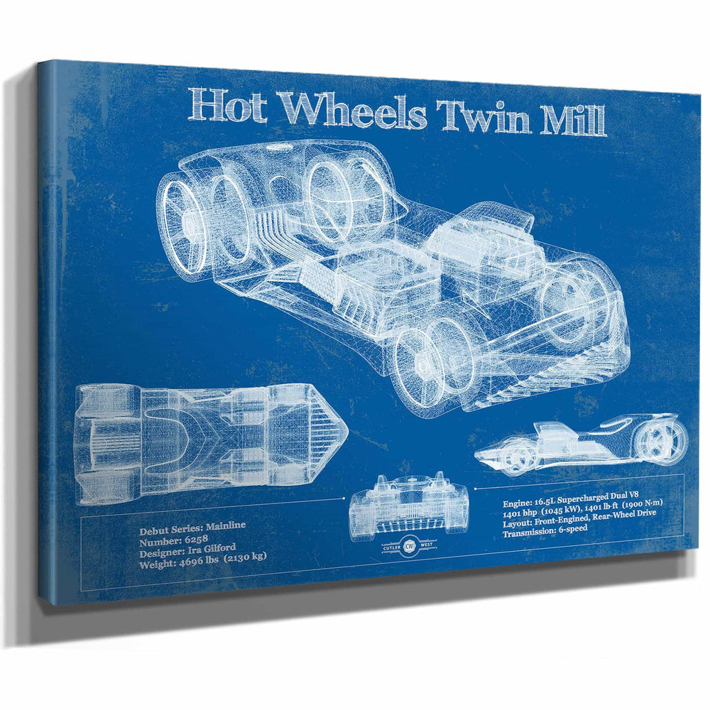 Hot Wheels Twin Mill Blueprint Vintage Auto Print